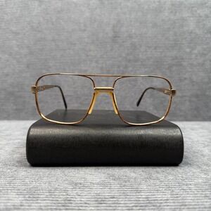 Safilo Elasta 3055 Vintage Aviator Eyeglass Gold Brown Tortoise Frame Italy 145